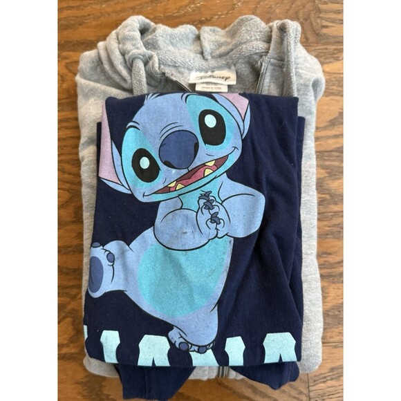 Girls Disney Lilo & Stitch Hoodie Sweatshirt M Medium 7 - 9 and Blue Shirt | Set - Picture 6 of 7